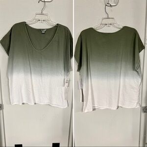 Women's Caslon (Nordstrom) Ombre V-Neck Top 1X